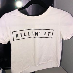 white cropped t-shirt